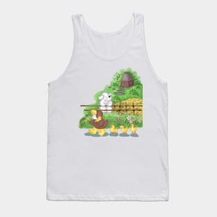 Cat leads cute little ducks Tank Top